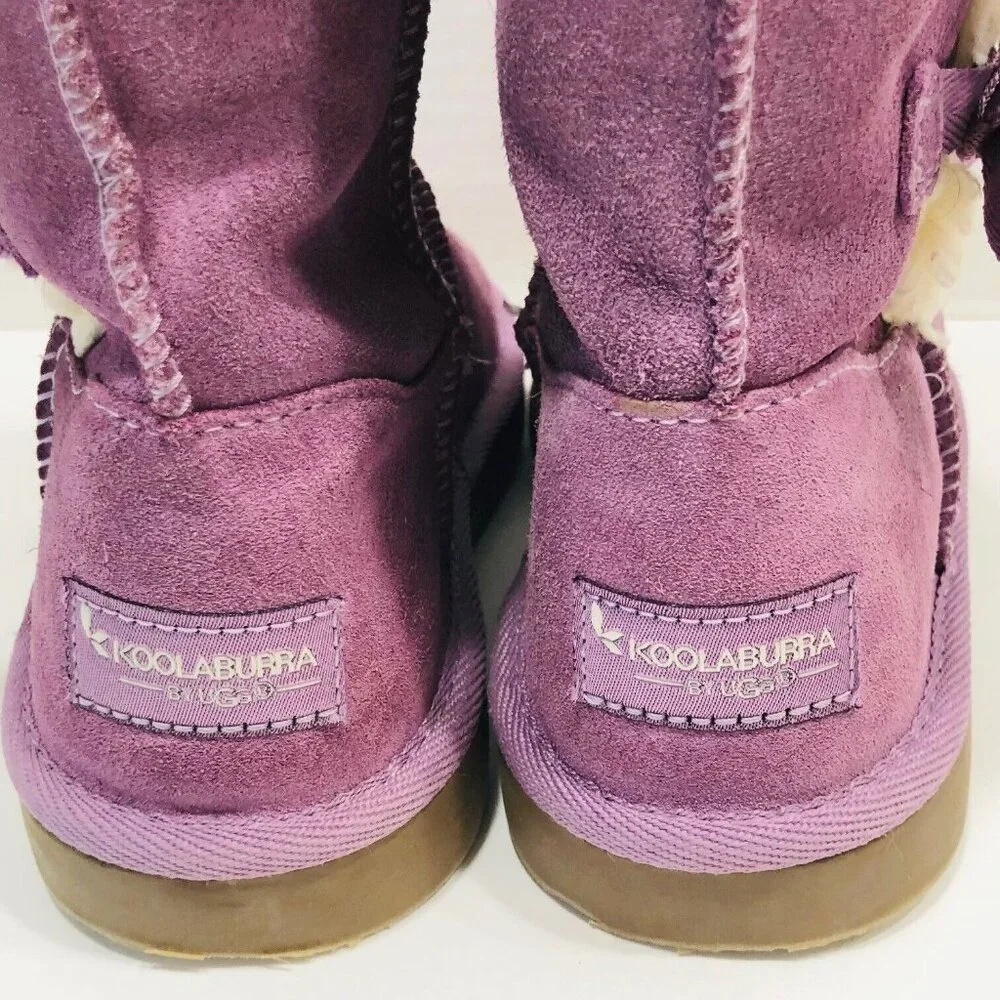 UGG Koolaburra  Suede Victoria Short Boots Girl's 3 Lavndr Suede Sheepskin Lined